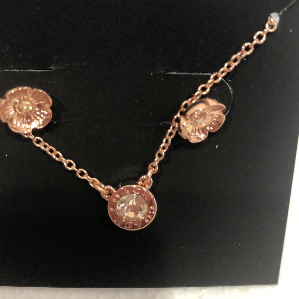 Coach Rose Gold Floral Necklace - Picture 2 of 3